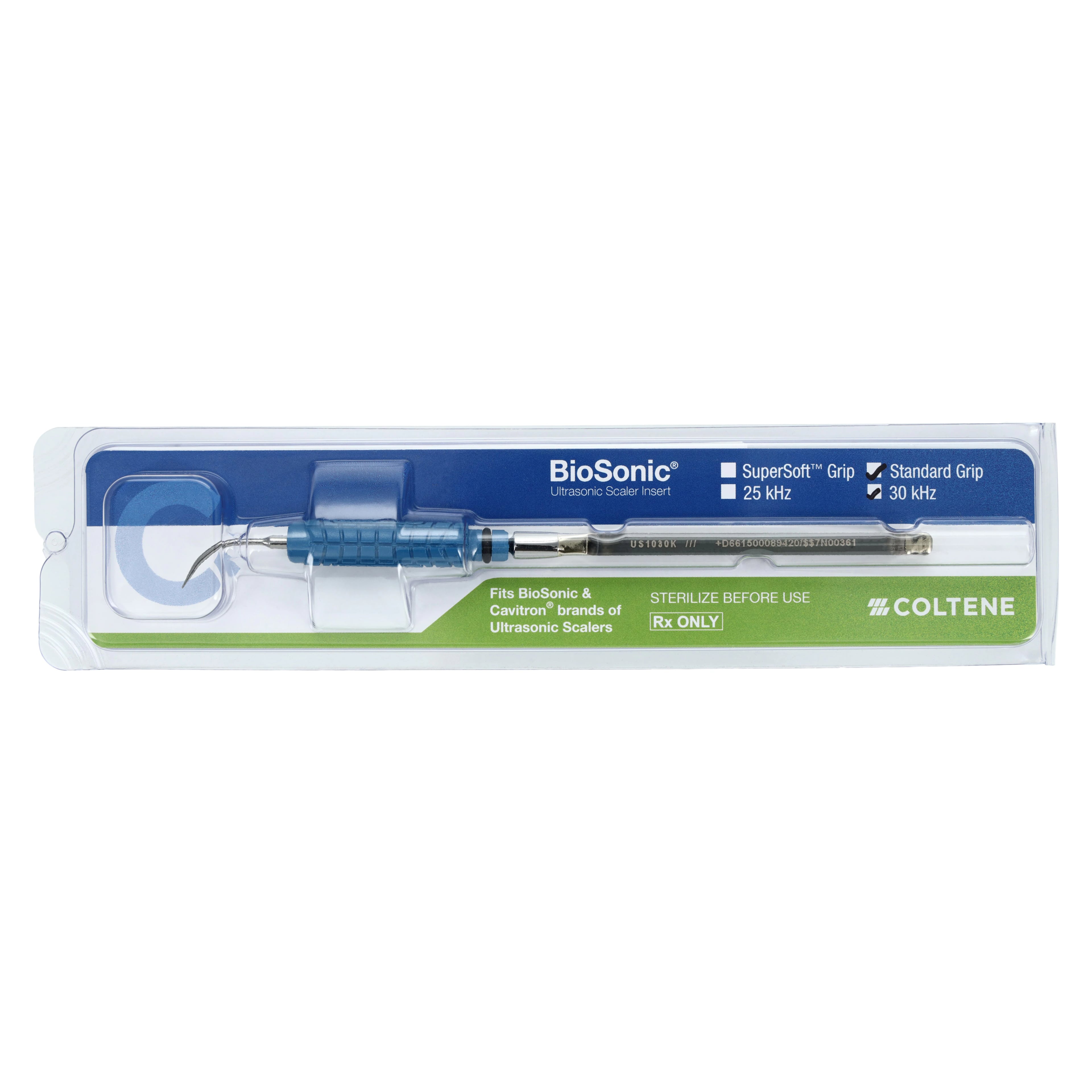 BioSonic Insert #10 Universal 30kHz Ultrasonic Scaler Tip, Straight, Blue