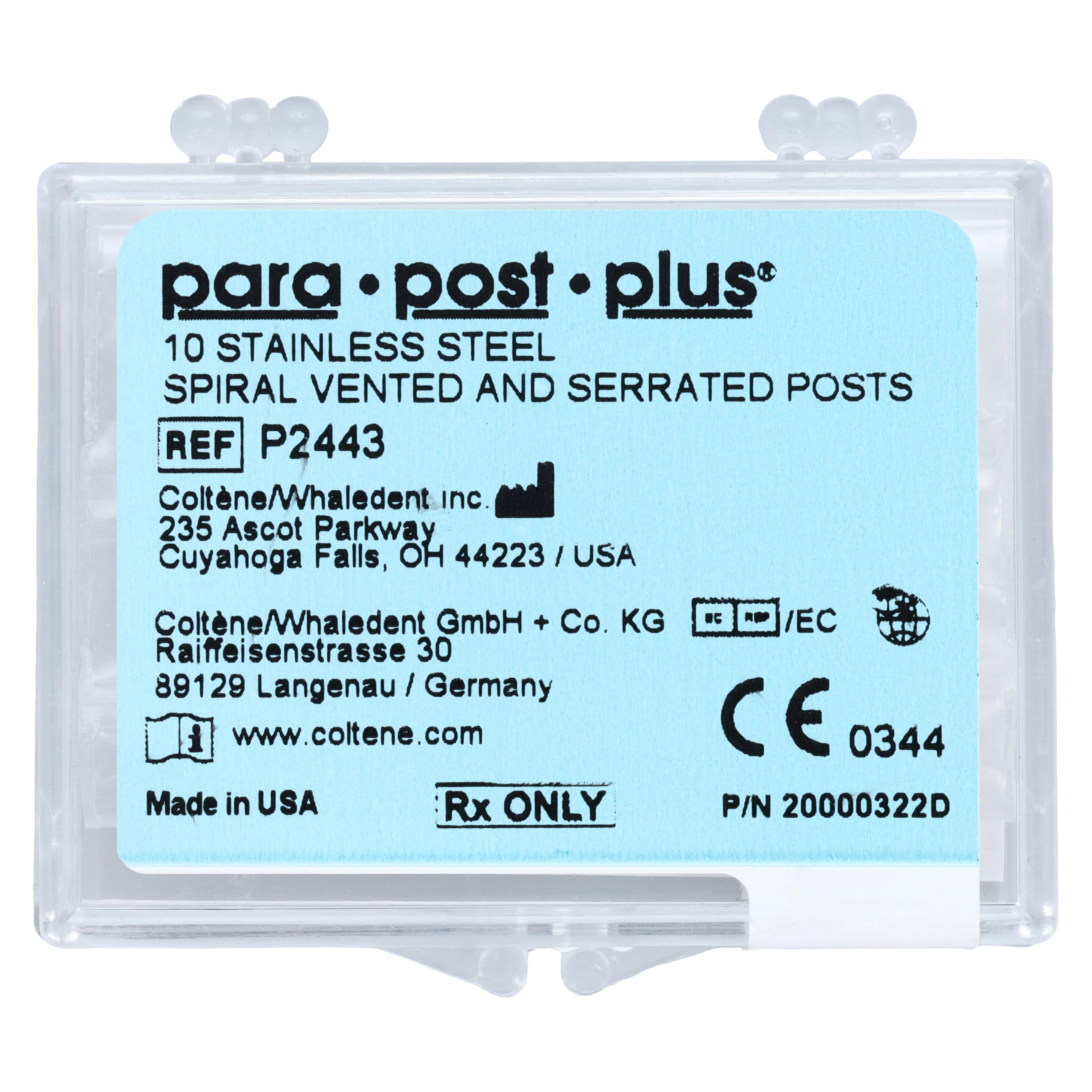 ParaPost Plus Stainless Steel Endodontic Post, Size 3, Brown, 0.036" (0.9mm), 10/Pk, P2443