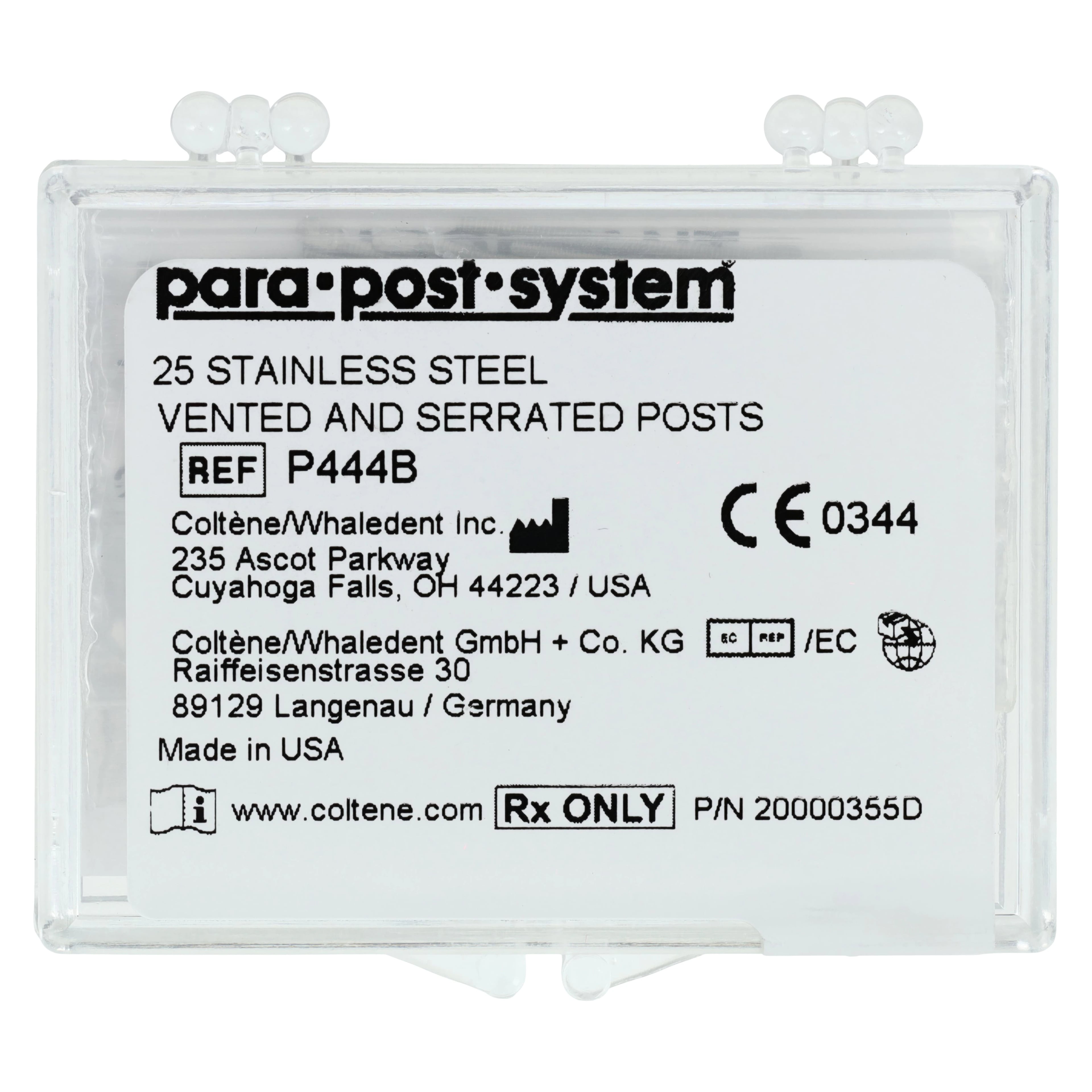 ParaPost Stainless Steel Post, Size 4 (.040"/1.0mm), Yellow, Bulk Refill, 25/Pk, P444B
