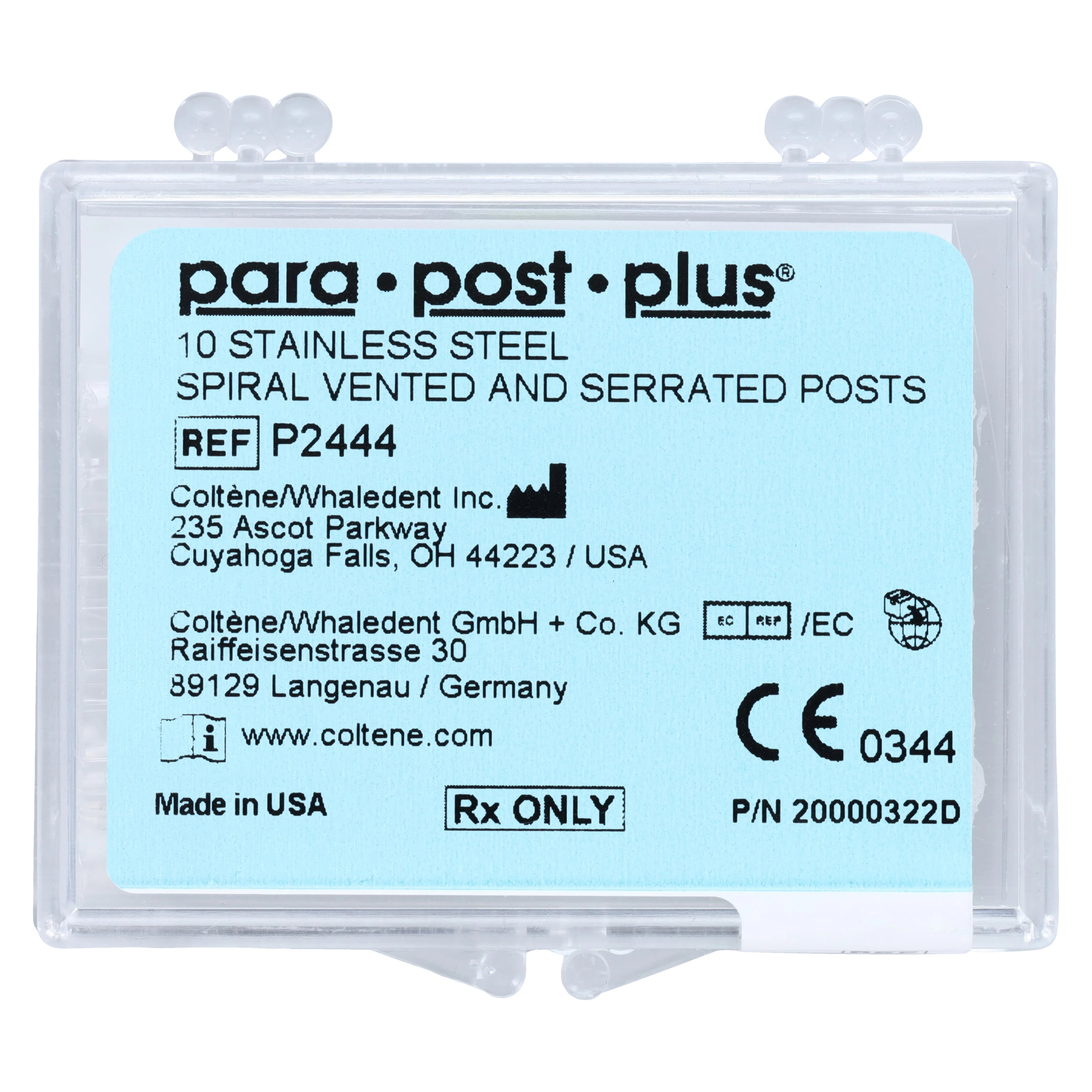 ParaPost Plus Stainless Steel Endodontic Post, Size 4 (0.040"/1.0mm), Yellow, 10/Pk, P2444