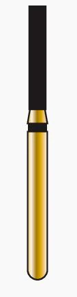 Alpen Flat End Cylinder FG Super Coarse Diamond Bur, #837-014SC, Pack of 5