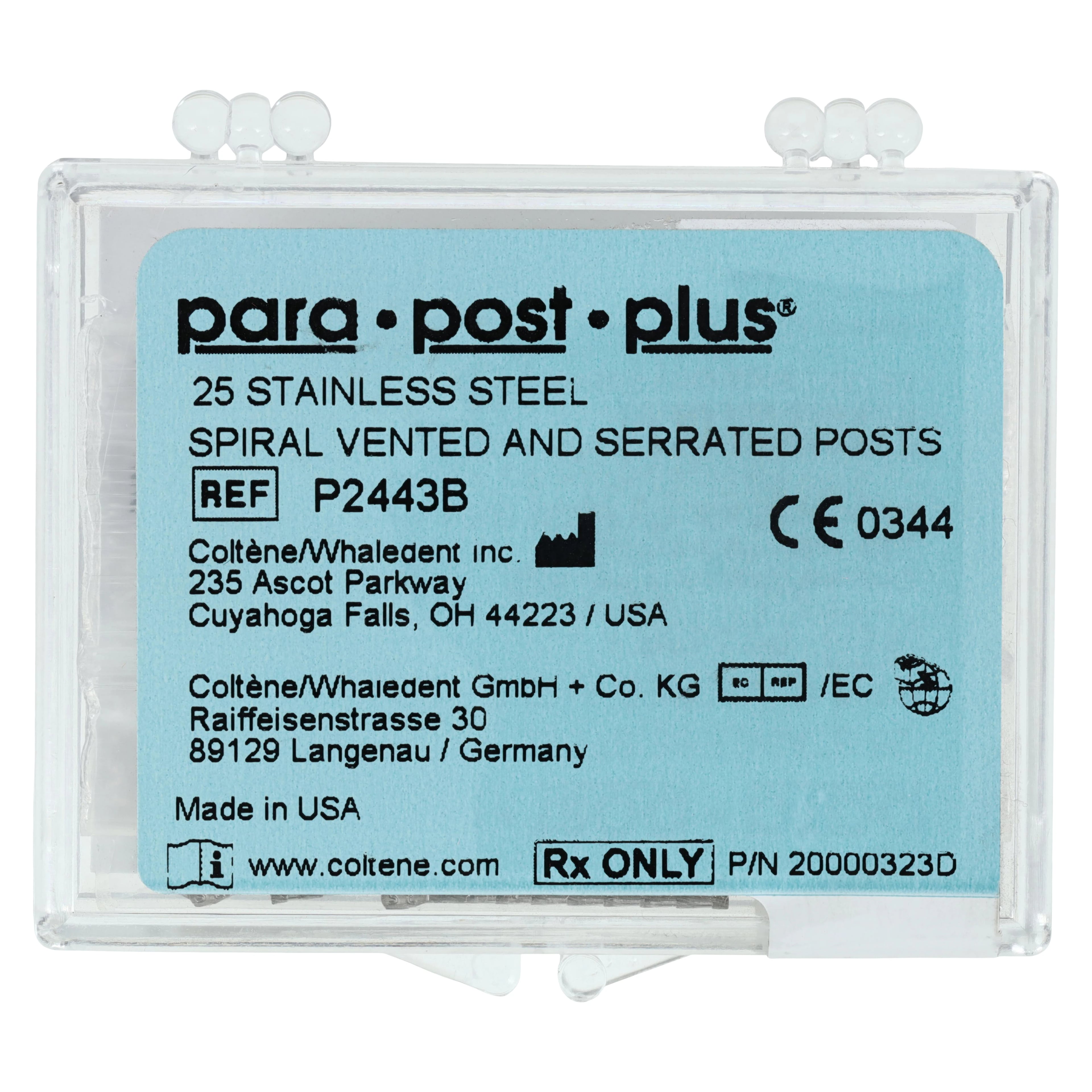 ParaPost Plus Stainless Steel Endodontic Post, Size 3 (0.036"/0.9mm), Brown, Bulk Refill, 25/Pk, P244-3B