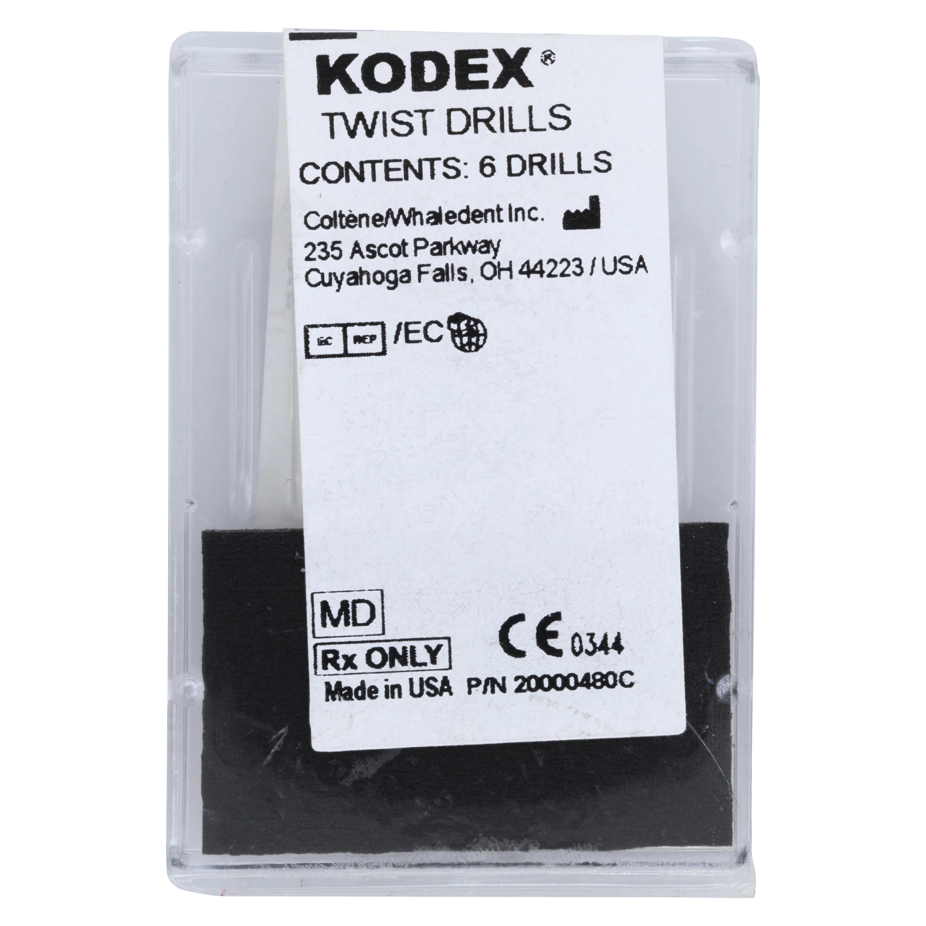 Coltene TMS Kodex Drill K92, Minim, Depth-Limiting, Silver, 0.021" x 0.079" (0.525 mm x 2 mm), 6/Pk