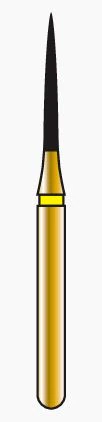 Alpen Multi-Use Diamond Bur FG #ET9 Esthetic Finishing Needle, 1.4mm, Extra Fine (Yellow), 5/Pkg, R135EF014FG