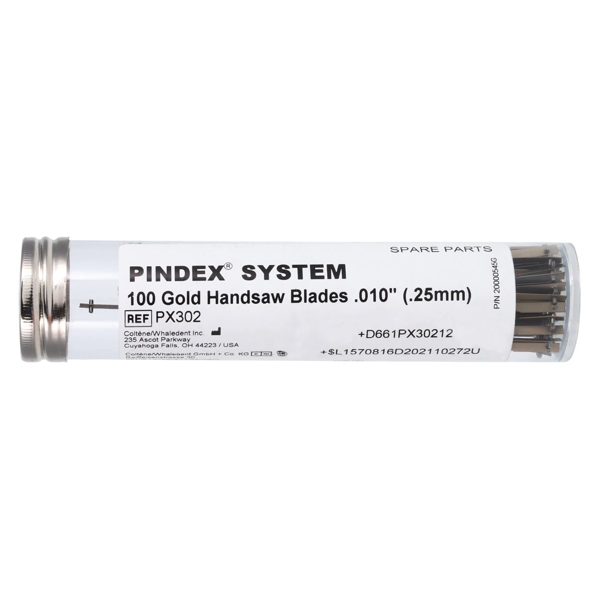 Pindex PX-302 Replacement Saw Blades, 0.010" (0.25 mm), Gold, 100/Pack