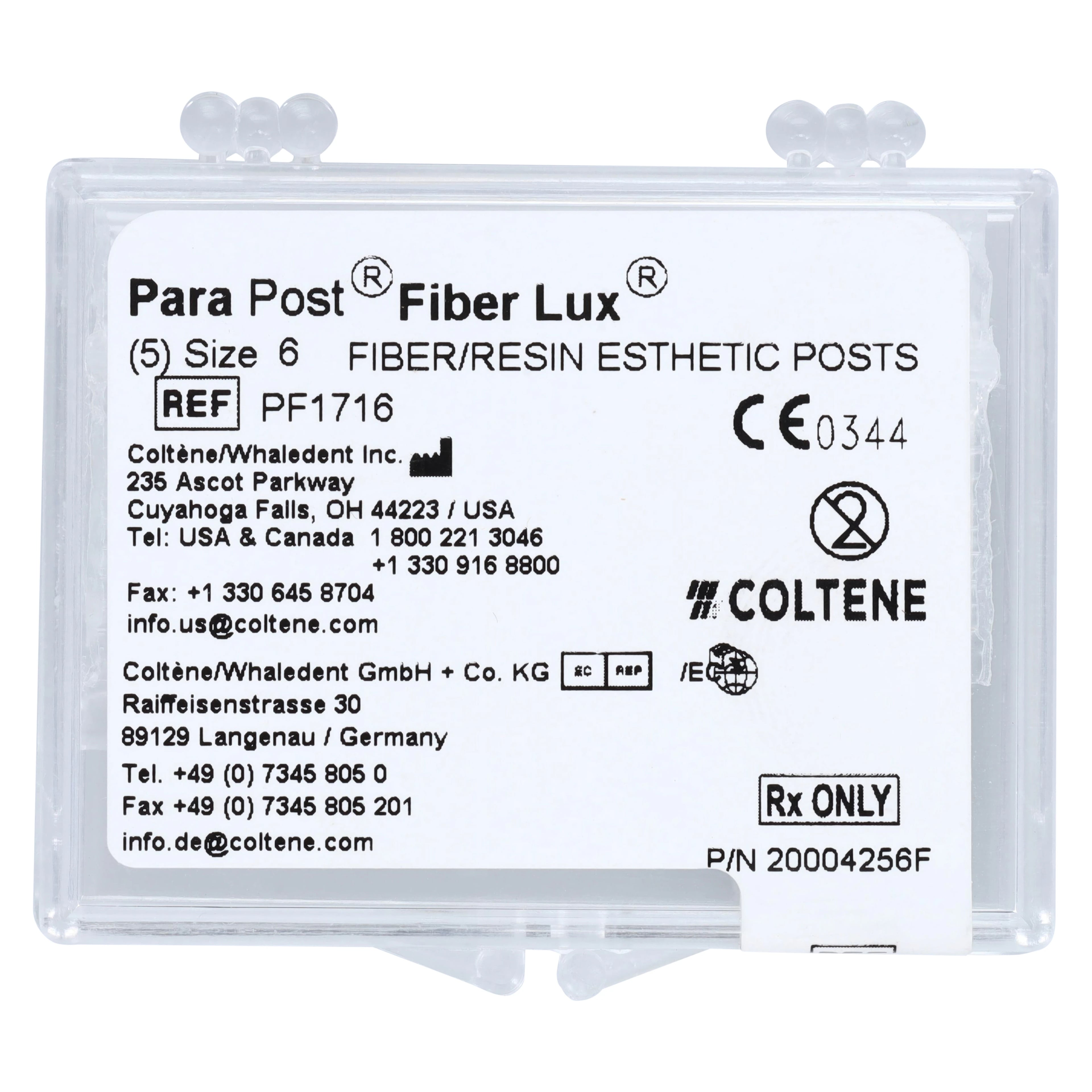 ParaPost Fiber Lux Translucent Fiber Post Refill, Size 6 (1.5 mm), Black, 5/Pack, PF1716