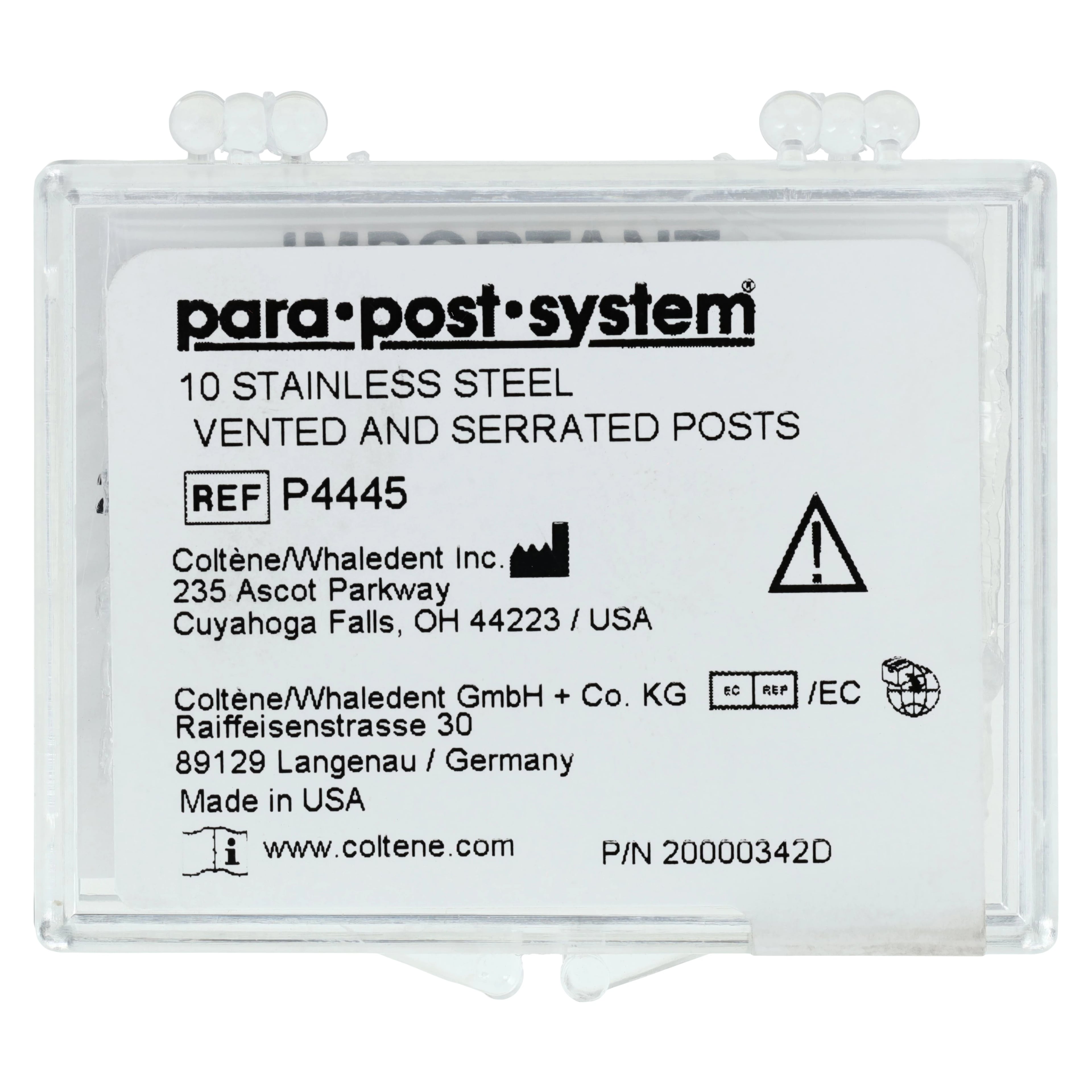 ParaPost Stainless Steel Endodontic Post Refill, Size 4.5 (0.045"/1.14mm), Blue, 10/Pk, P4445