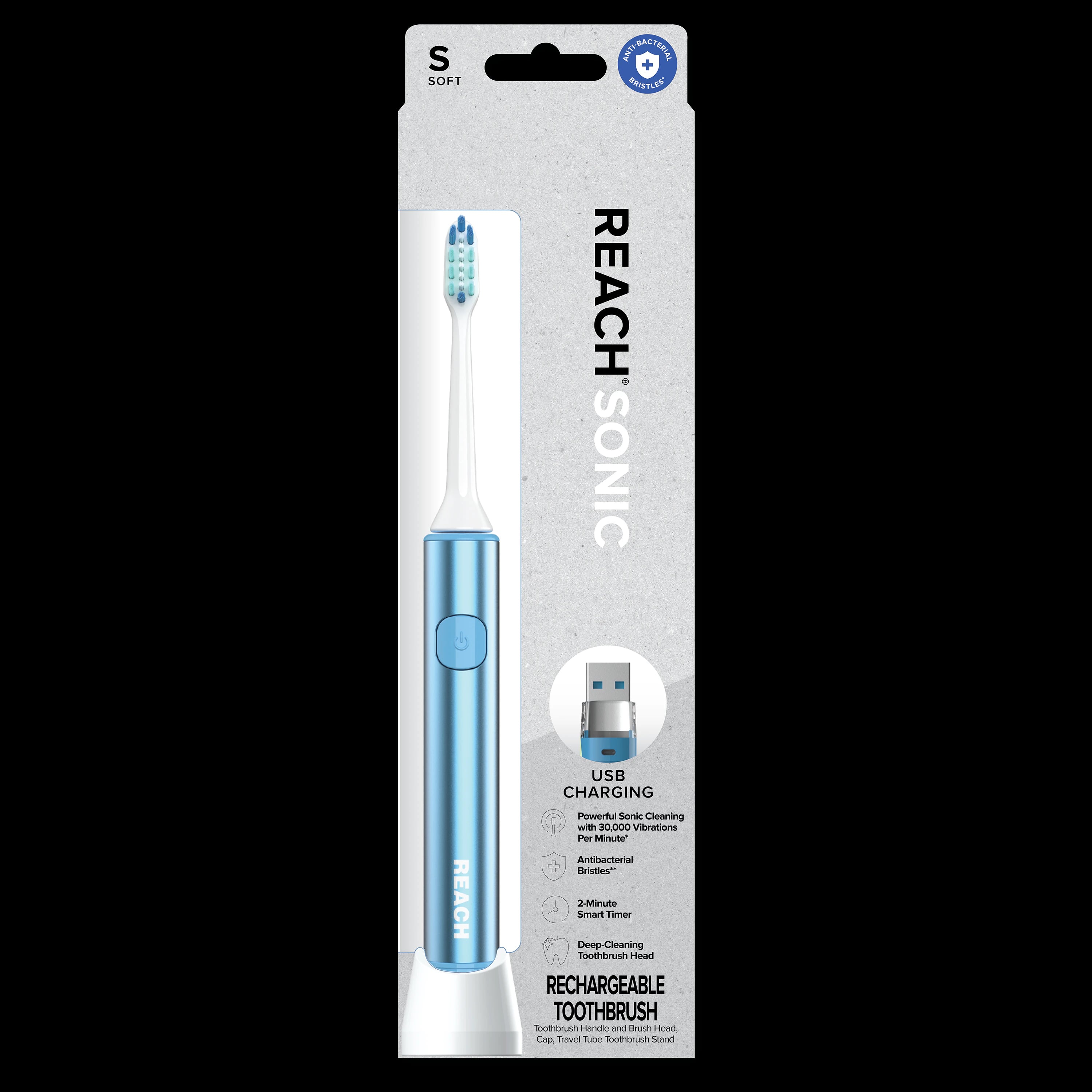 Reach Sonic Electric Rechargeable Toothbrush with Antibacterial