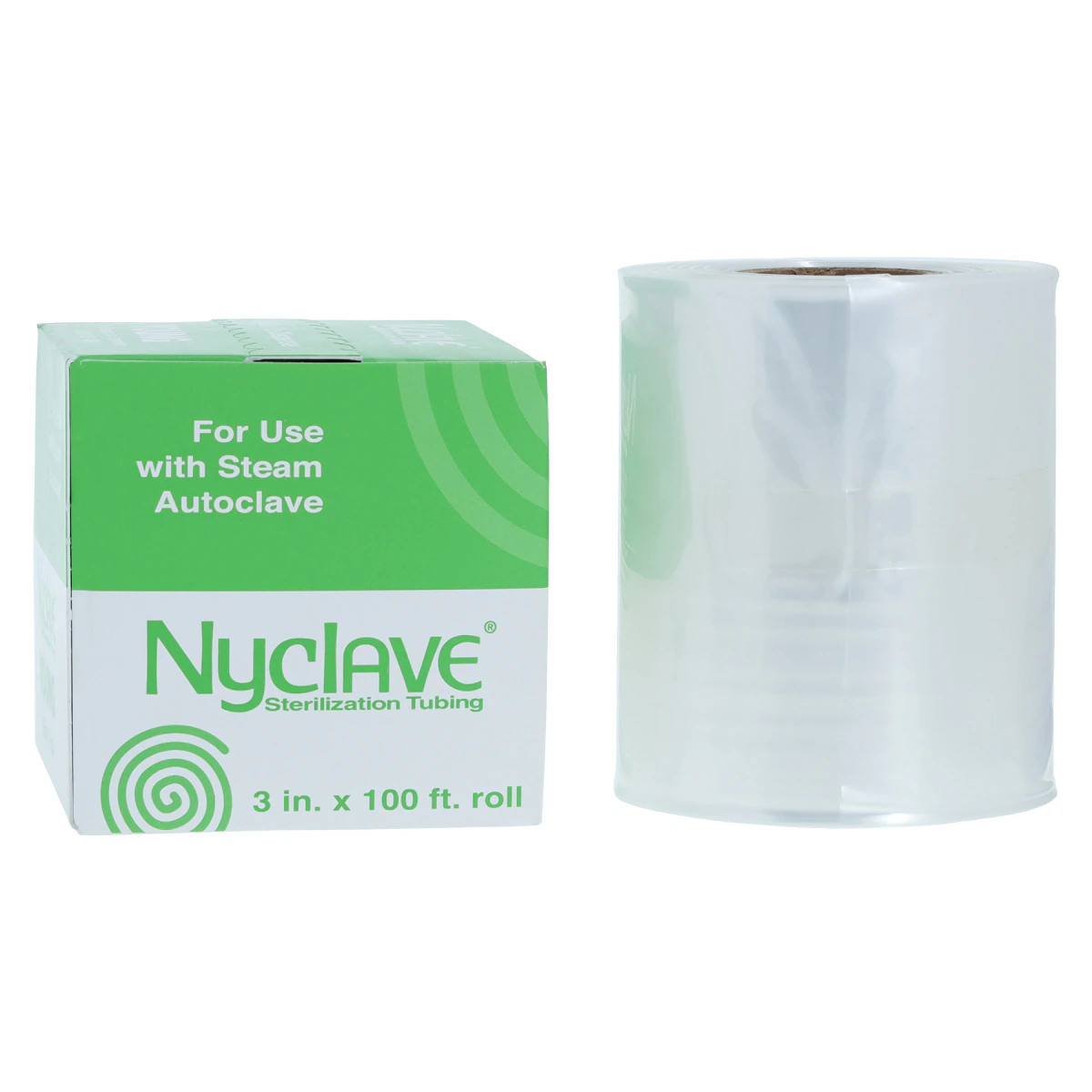 Nyclave Autoclave Sterilization Tubing, 3 in x 100 ft, Clear, Puncture Resistant, 1 Roll, 112310
