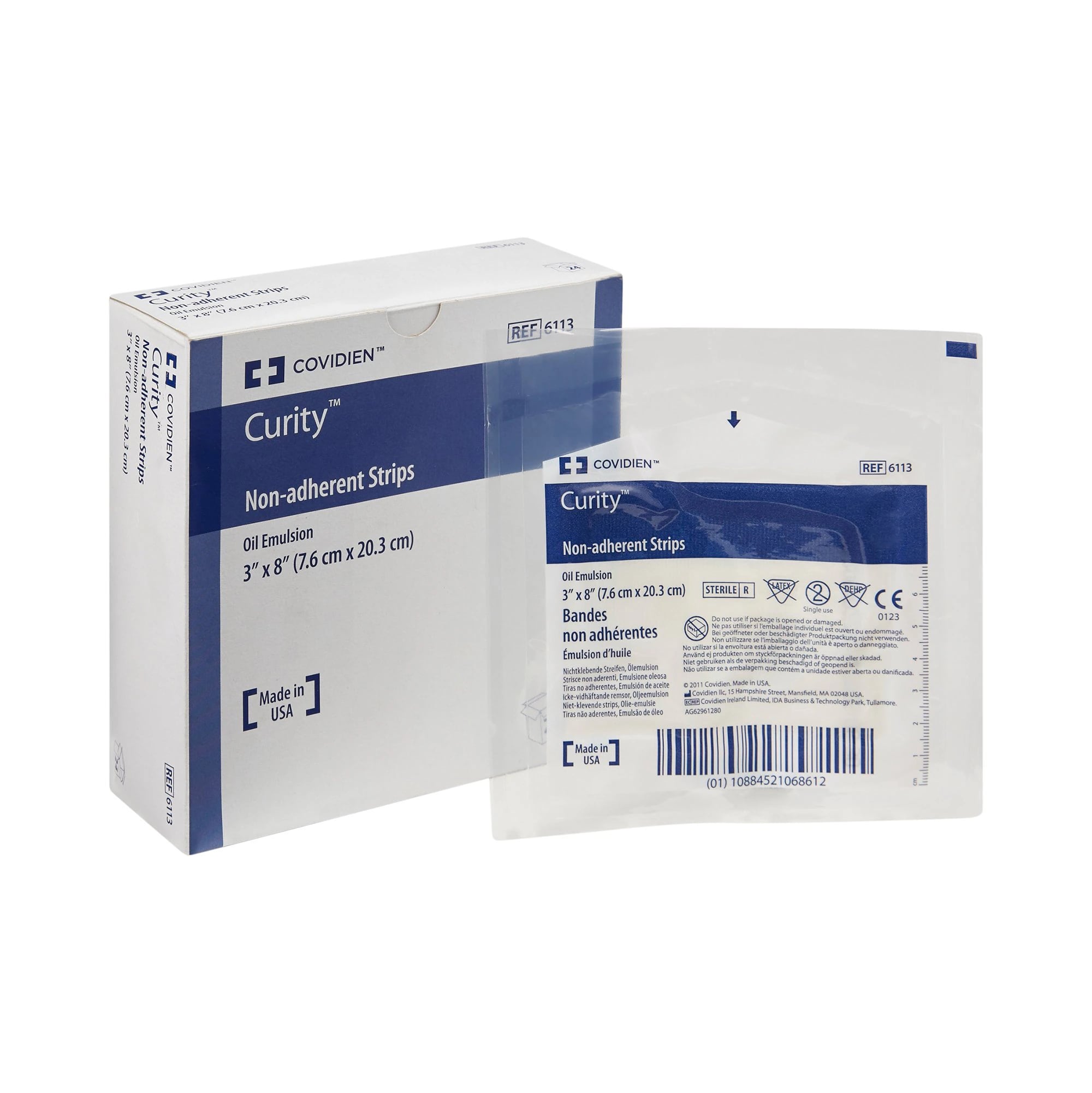 Curity Oil Emulsion Strip Dressing, 3" x 8", Sterile, Non-Adherent, Absorbent, Latex-Free