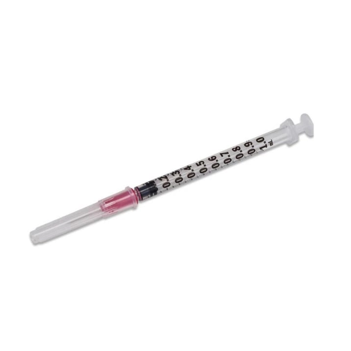 Monoject TB 1 mL Syringe, Low Dead Space, Regular Luer Tip, Needle-Free, 100/Box