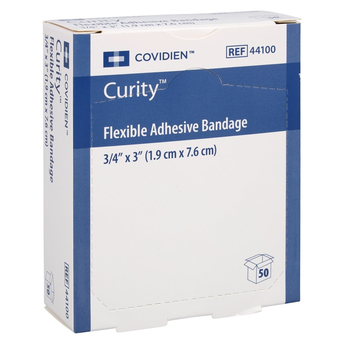Curity Fabric Adhesive Bandage, 3/4" x 3", Tan, Sterile, 50/Box, 44100