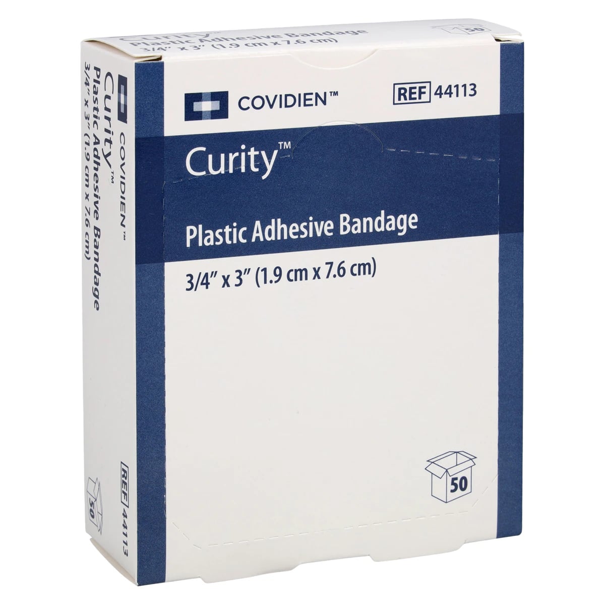 Curity Plastic Adhesive Bandage, 3/4" x 3", Tan, Sterile, 50/Box