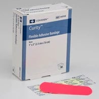 Curity Flex Fabric Adhesive Bandages, Neon Strips, 1" x 3", Sterile, 50/Box