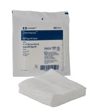 Dermacea Cotton Gauze Sponge, 4x4", 12 Ply, Sterile, USP Type VII, Not Made with Natural Rubber Latex