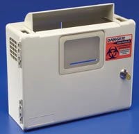 SharpSafety Wall Enclosure for Sharps, Beige, 5.5x13x11.75", Plastic, Reusable, Wall Mount, 5/Case