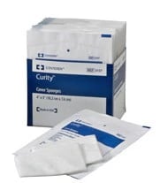 Curity Cellulose Fiber Cover Sponge, 3x4", Sterile, Latex-Free