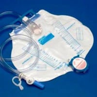 Cardinal Health Urinary Drainage Bag with Anti-Reflux Valve, 2000cc, with Spout and Latex-Free Tubing