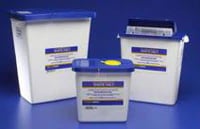 Monoject Pharmaceutical Waste Container, 8 Gallon, Blue/White, 11 x 15.5 x 17.75", Gasket Hinged Lid, Polypropylene, Absorbent Pad, Nestable, Non-Sterile, Reusable, PGII