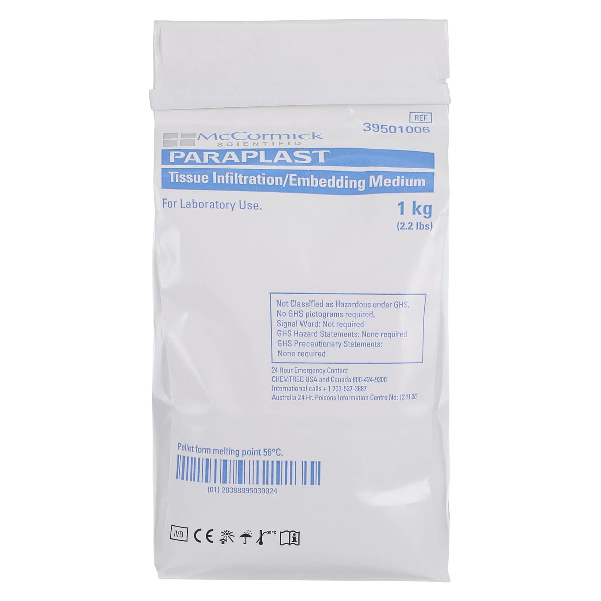 Paraplast X-Tra Tissue Embedding Paraffin, Low Temperature Infiltration, 5 lb, 8/Case