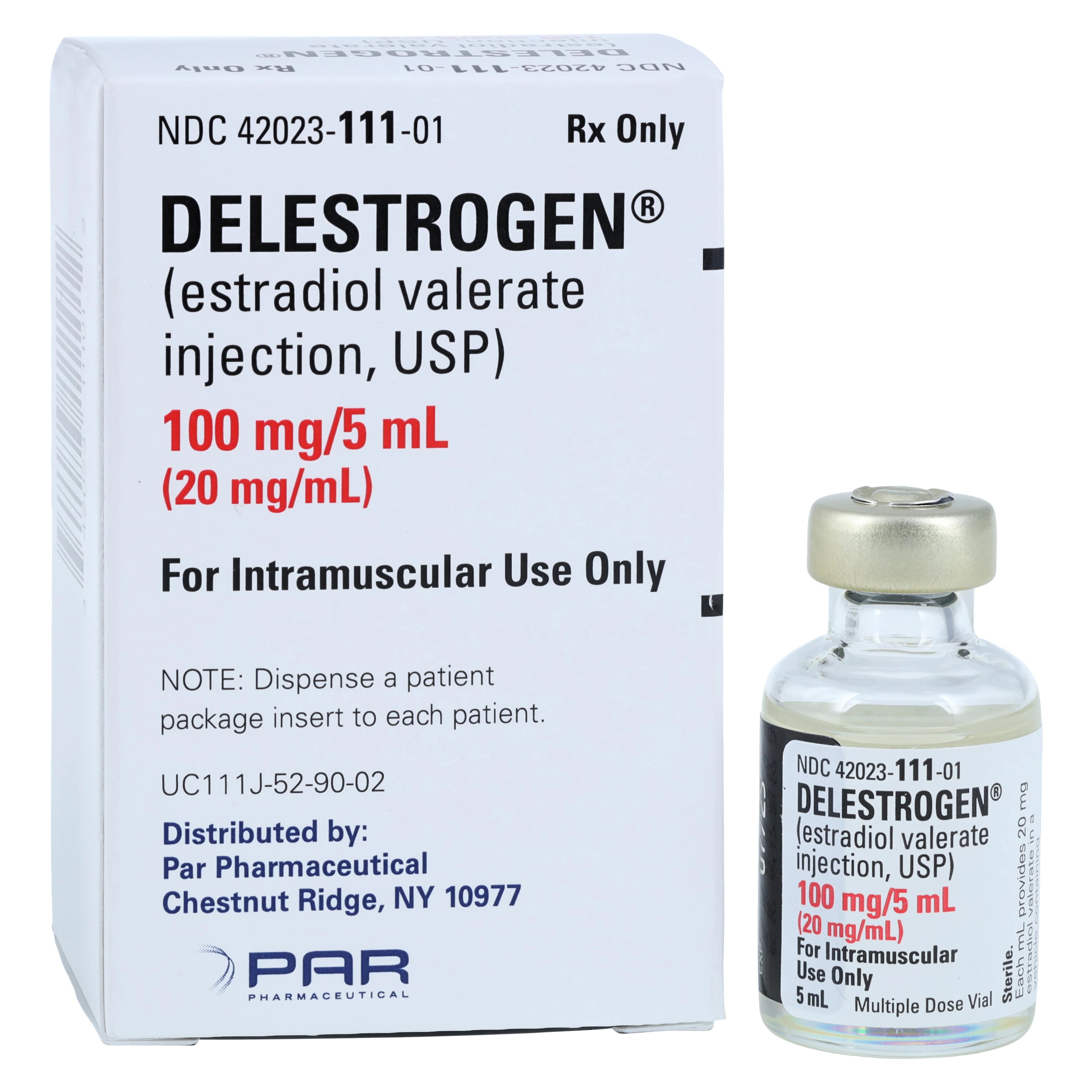 Delestrogen (Estradiol Valerate) Injection, 20 mg/mL, 5 mL Multi-Dose Vial