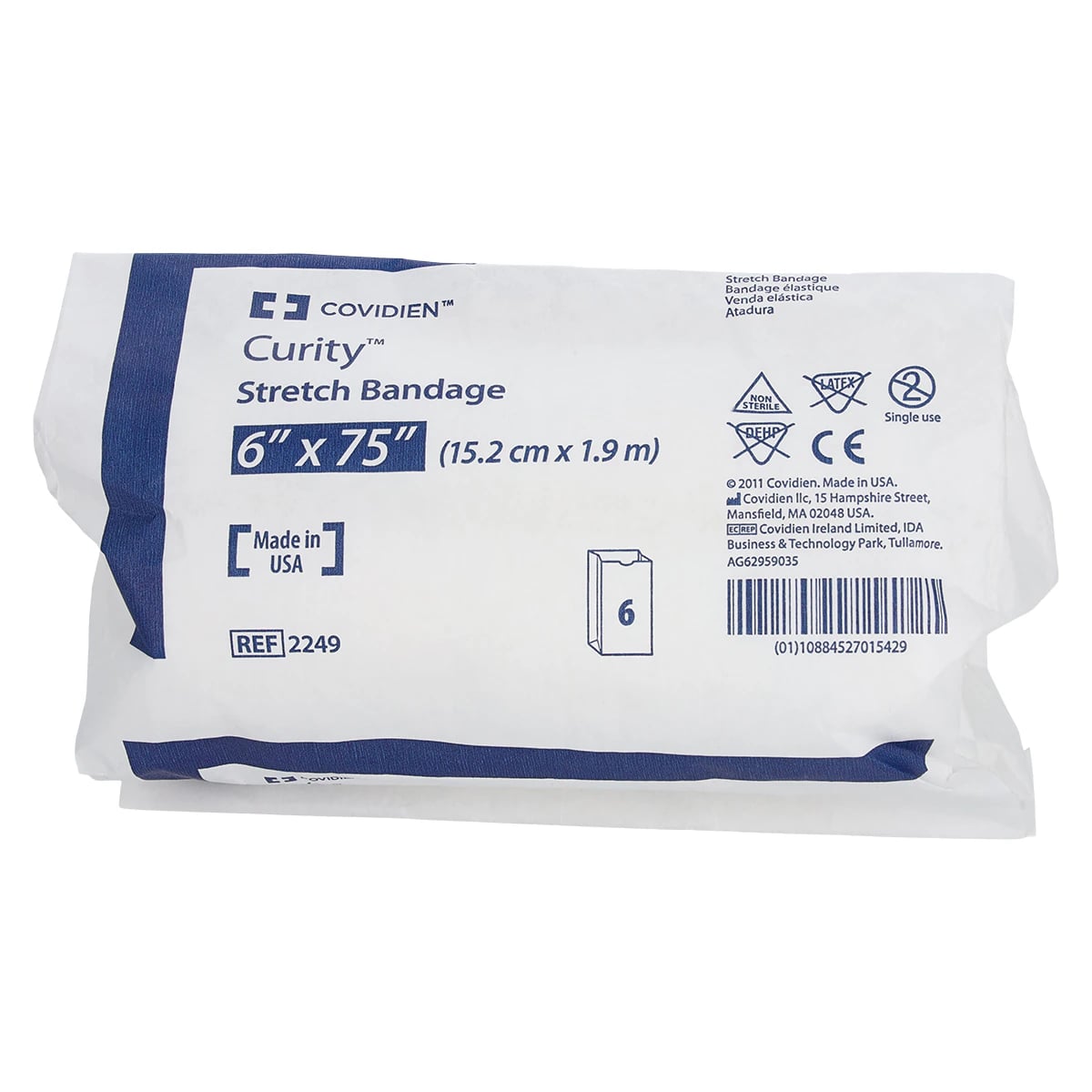 Curity Conforming Bandage, Cotton/Polyester, 6" x 75", 1 Ply, Non-Sterile, 6/Box
