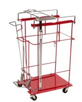 SharpSafety Sharps Collection Cart, Red, 21.5x16x22", Metal, for 8-Gallon Sliding Lid Containers, 1/Case