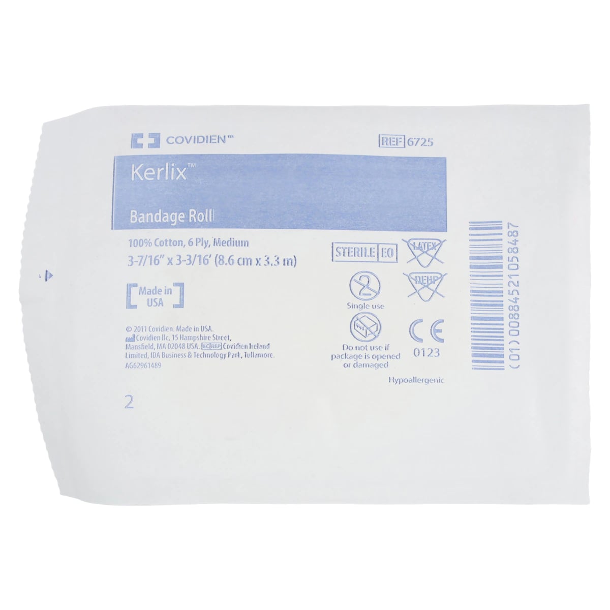 Cardinal Kerlix Gauze Bandage, Cotton Fluff, 6-Ply, Sterile, 3.4" x 3.6 yd