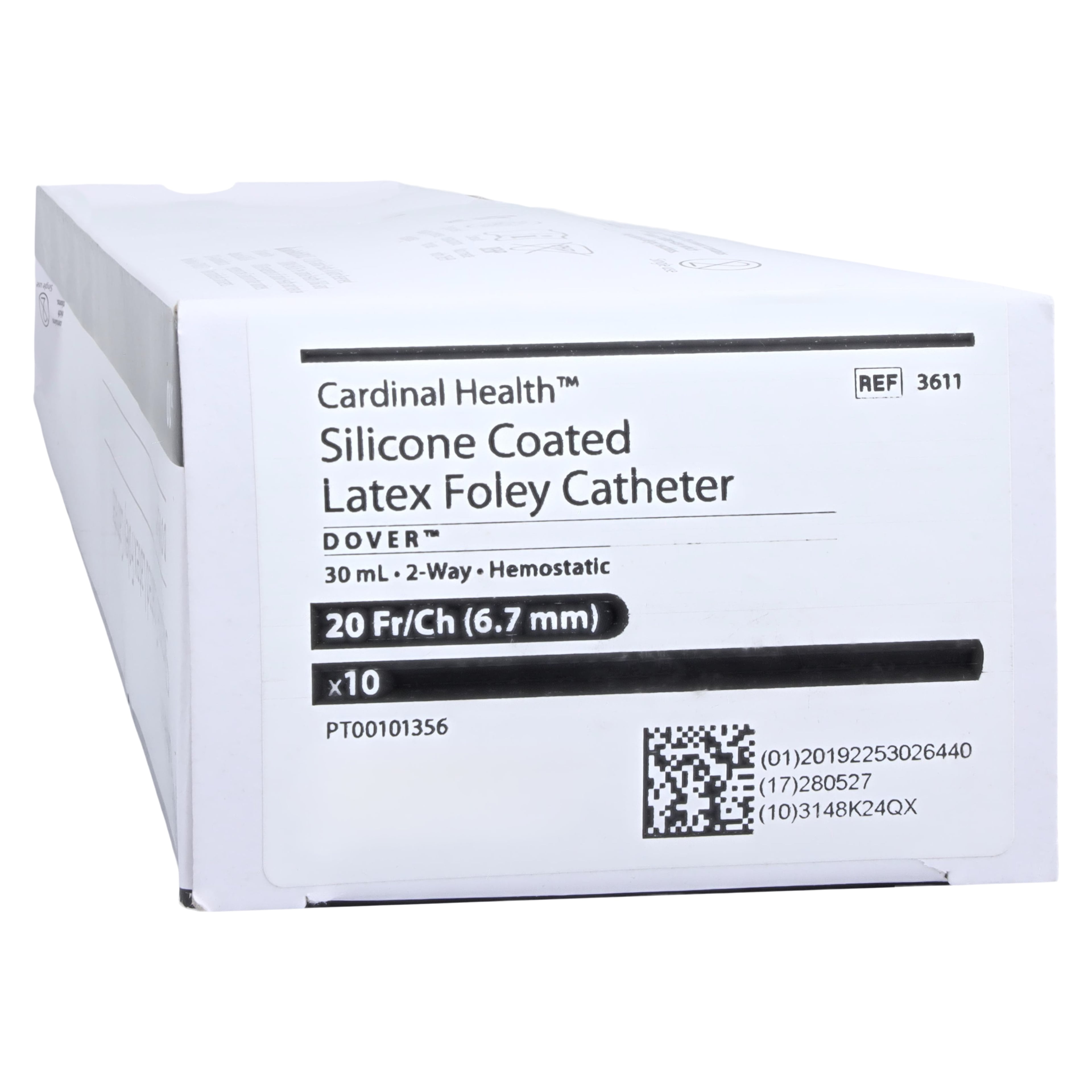 Cardinal Dover Foley Catheter, 2-Way, Straight Tip, Silicone Coated Latex, 20Fr, 30cc, 01KTDPVYPHFKDYKQTNXN002QKG