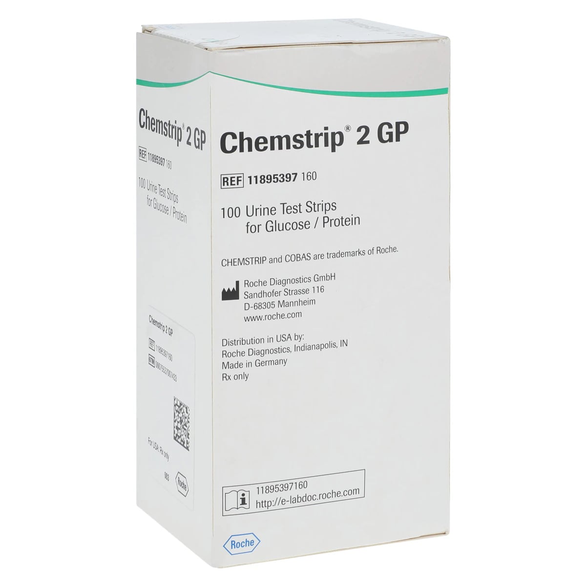 Roche Diagnostics Chemstrip 2 GP Urinalysis Test Strips, 100/Bottle