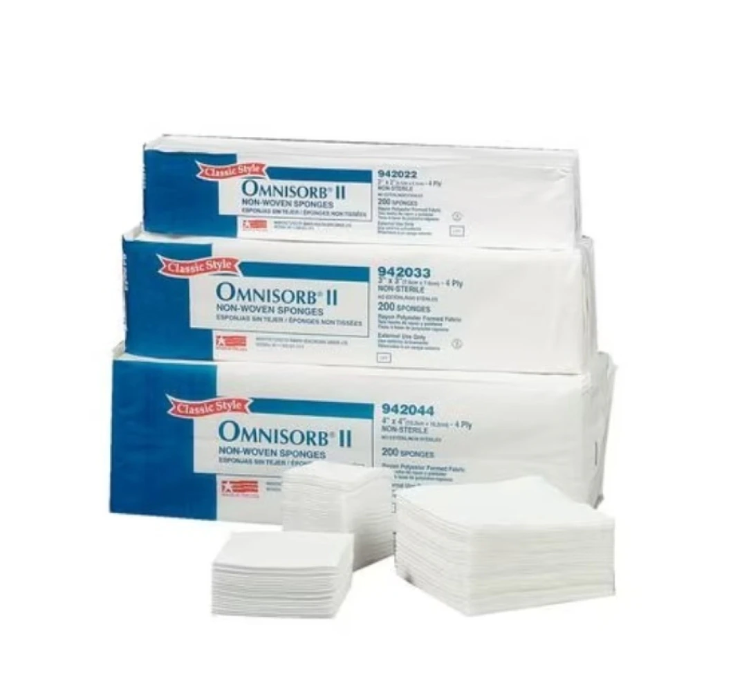Tidi Omnisorb II Non-Woven Sponges, Non-Sterile, 3" x 3", 4-Ply, Closed Weave, 4000/Case, 942033