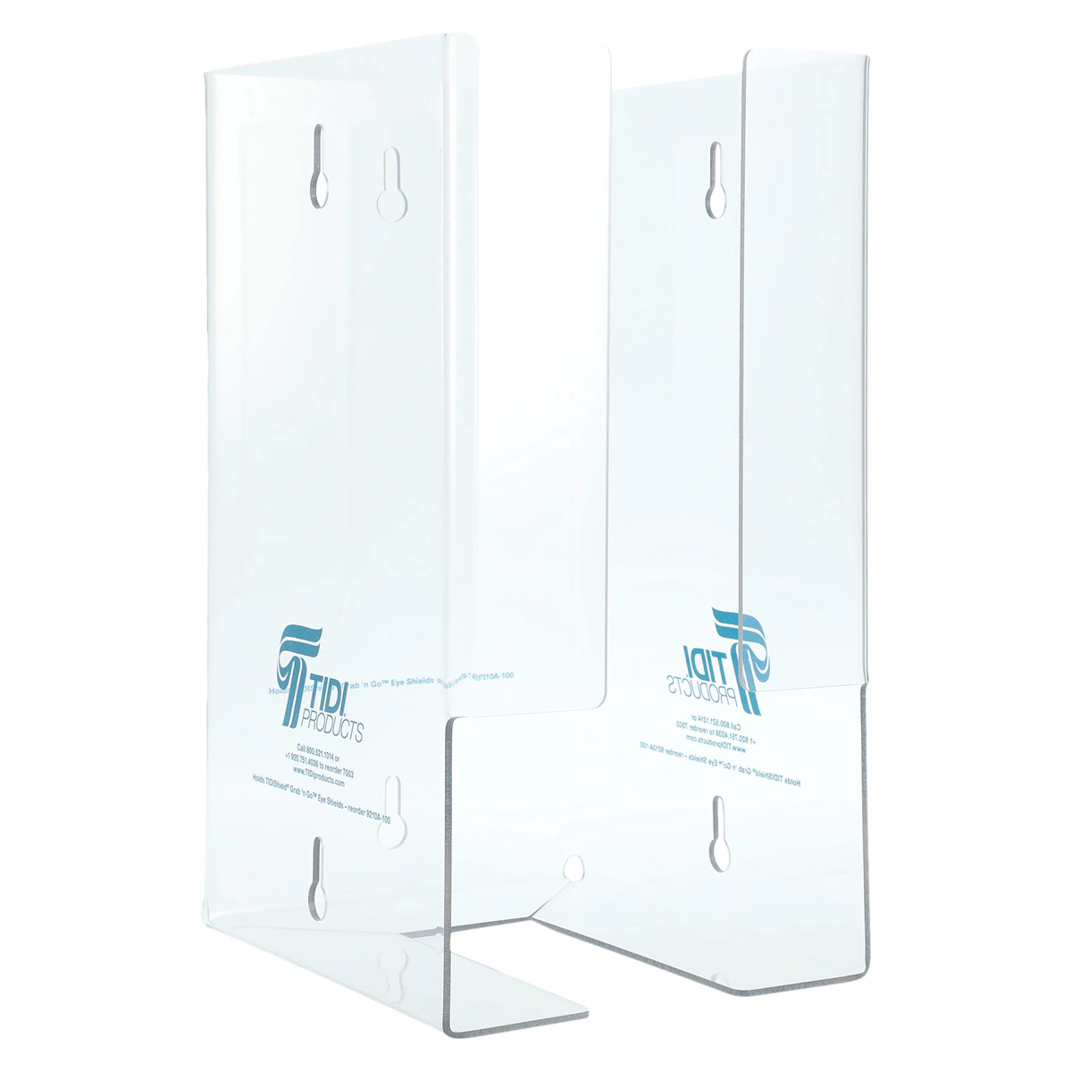 TIDIShield Eye Shield Dispenser Holder, Clear, Reusable, 6" W x 12" H x 7.5" D, Case of 2