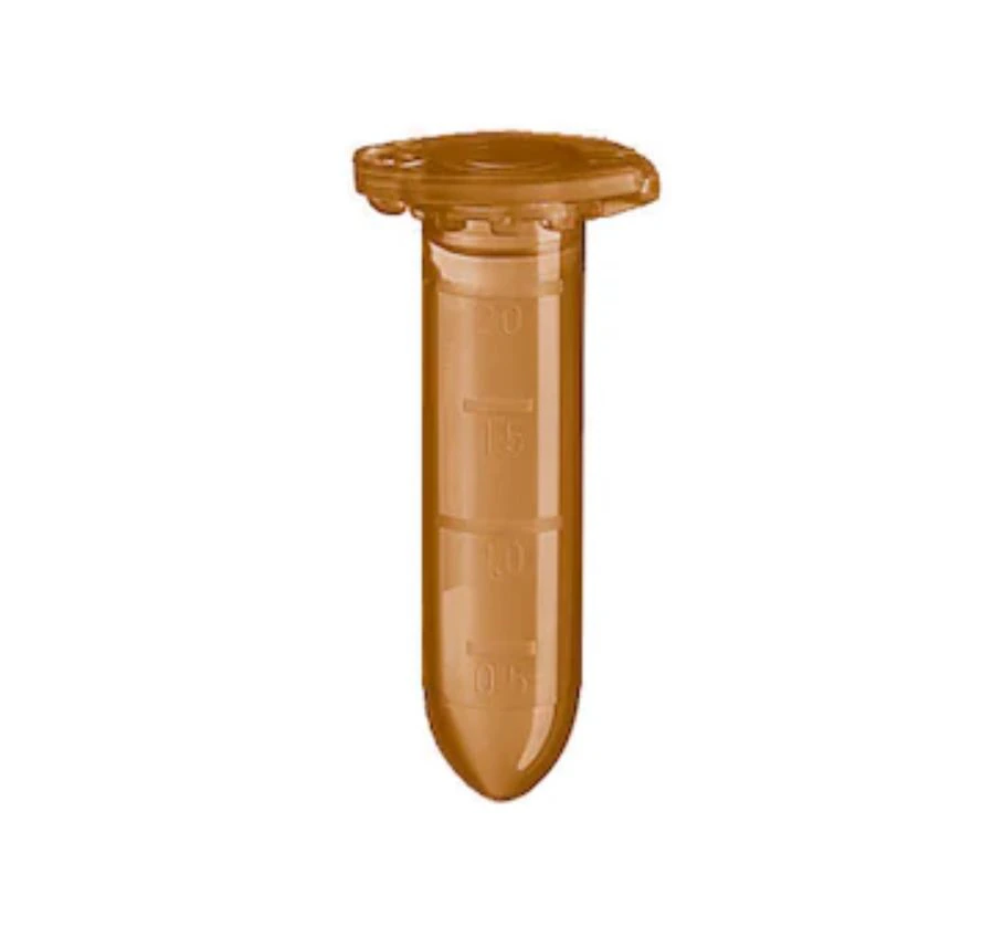 Eppendorf Safe-Lock Microcentrifuge Tube, 2.0 mL, Amber, Snap Cap, Conical Bottom, Autoclavable, 500/Pk