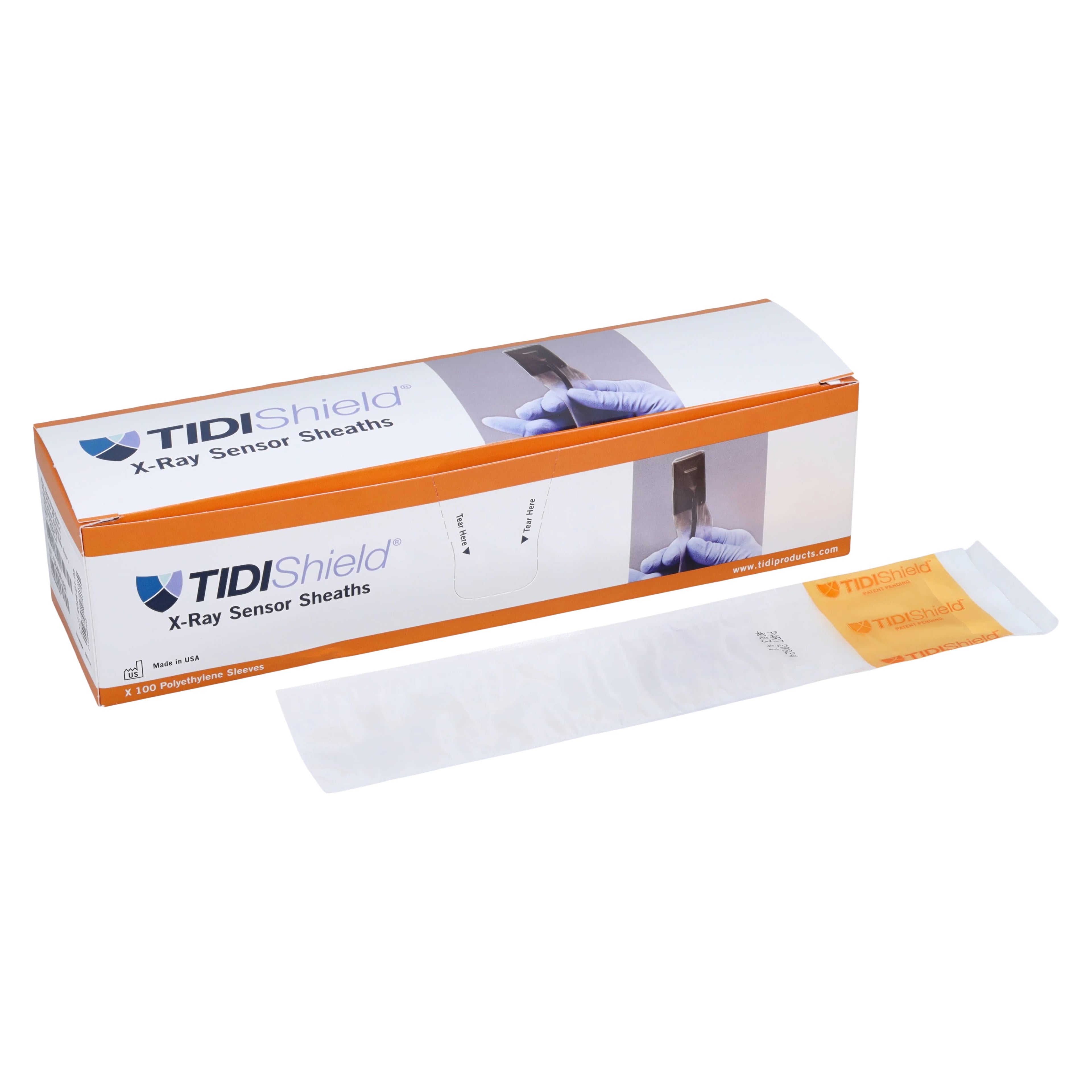 TIDIShield Digital X-Ray Sensor Sheaths, Schick CDR Elite Size 1, Latex-Free, 100/Box, 20824