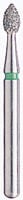BluWhite Diamond™ Bur, FG, Football, Coarse, Green, Equilibrating & Contouring, #610C, 1.8 mm Diameter, 2.8 mm Length, 5/Pkg