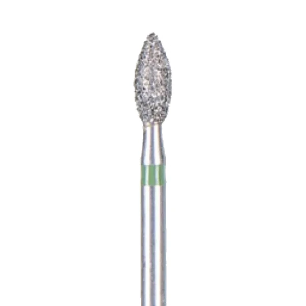 BluWhite Diamond™ Bur FG #630C, Coarse, Football/Occlusal, Friction Grip, 2.3 mm Diameter, 5.2 mm Length, Green Ring, 5/Pkg