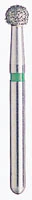 BluWhite Diamond™ Bur FG #160C, Round, Coarse, Green Ring, 2.5 mm Diameter, 1.9 mm Length, 5/Pkg