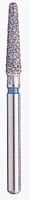 BluWhite Diamond™ Bur FG #756R, Regular Grit, Round End Taper, Blue Ring, Friction Grip, 1.8 mm Diameter, 8.0 mm Length, 5/Pkg