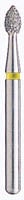 BluWhite Diamond™ Bur FG 610SF, Super Fine, Football, Friction Grip, Yellow Ring, 1.8 mm Diameter, 2.8 mm Length, 5/Pkg