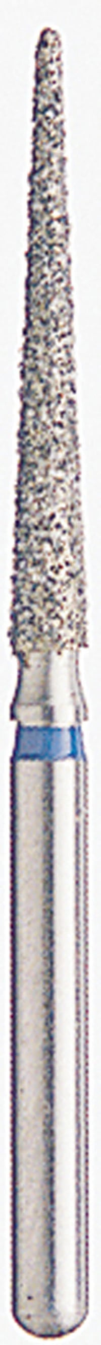 BluWhite Diamond™ Bur FG #757R, Regular Grit, Round End Taper, Blue Ring, Friction Grip, 1.6 mm Diameter, 12.2 mm Length, 5/Pkg