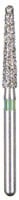 BluWhite Diamond™ Bur FG 765C, Coarse, Green Ring, Cone Taper Round End, 1.8 mm Diameter, 9.8 mm Length, 5/Pkg