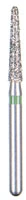 BluWhite Diamond™ Bur FG 726C, Coarse, Green Ring, Cone Taper Round End, 1.6 mm Diameter, 8.8 mm Length, 5/Pkg