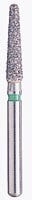 BluWhite Diamond™ Bur, FGSS, Coarse, Taper Round End, #756C, 1.8 mm Diameter, 8.0 mm Length, Green Ring, 5/Pkg