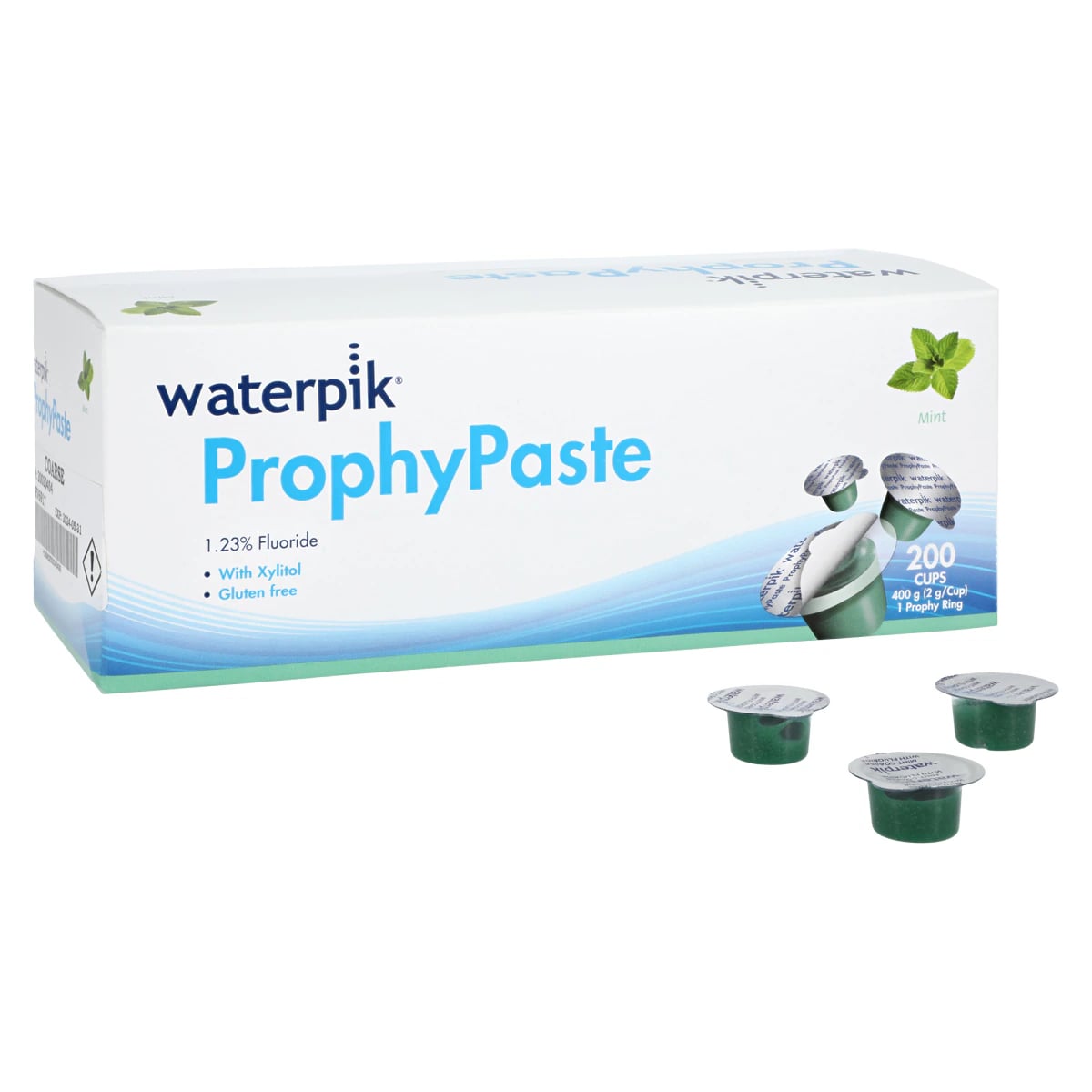 WaterPik Teledyne Prophy Paste, Coarse Grit, Mint, Single-Use Cups, 1.25 g, 200/Box