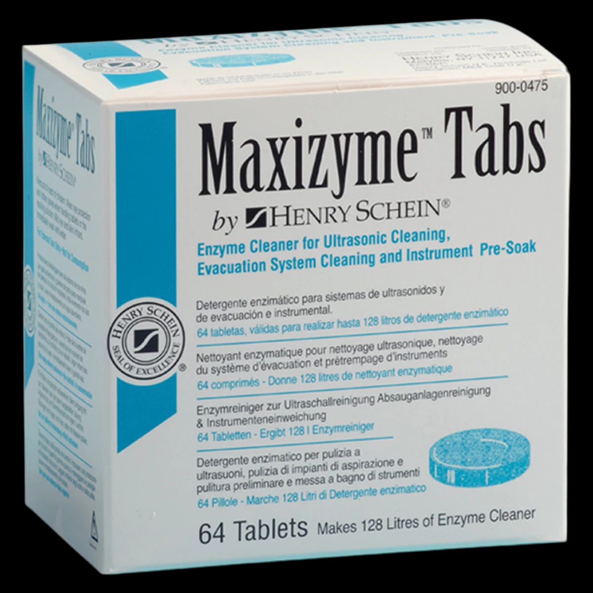 Maxizyme Tabs Enzyme Cleaning Tablets, 64/Box, 1 Gallon Capacity
