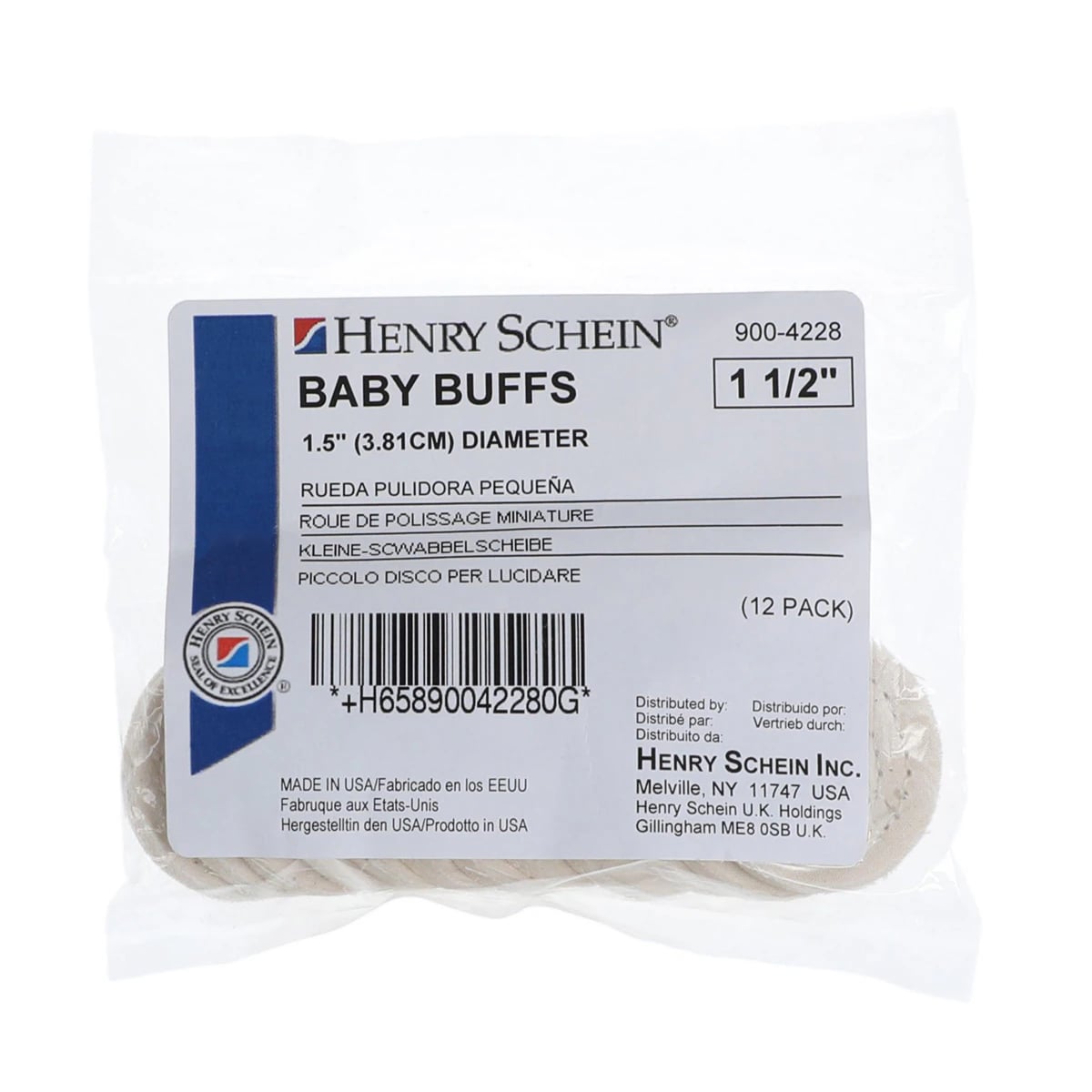 Muslin Buffs, 1.5" x 16 Ply, 12/Box