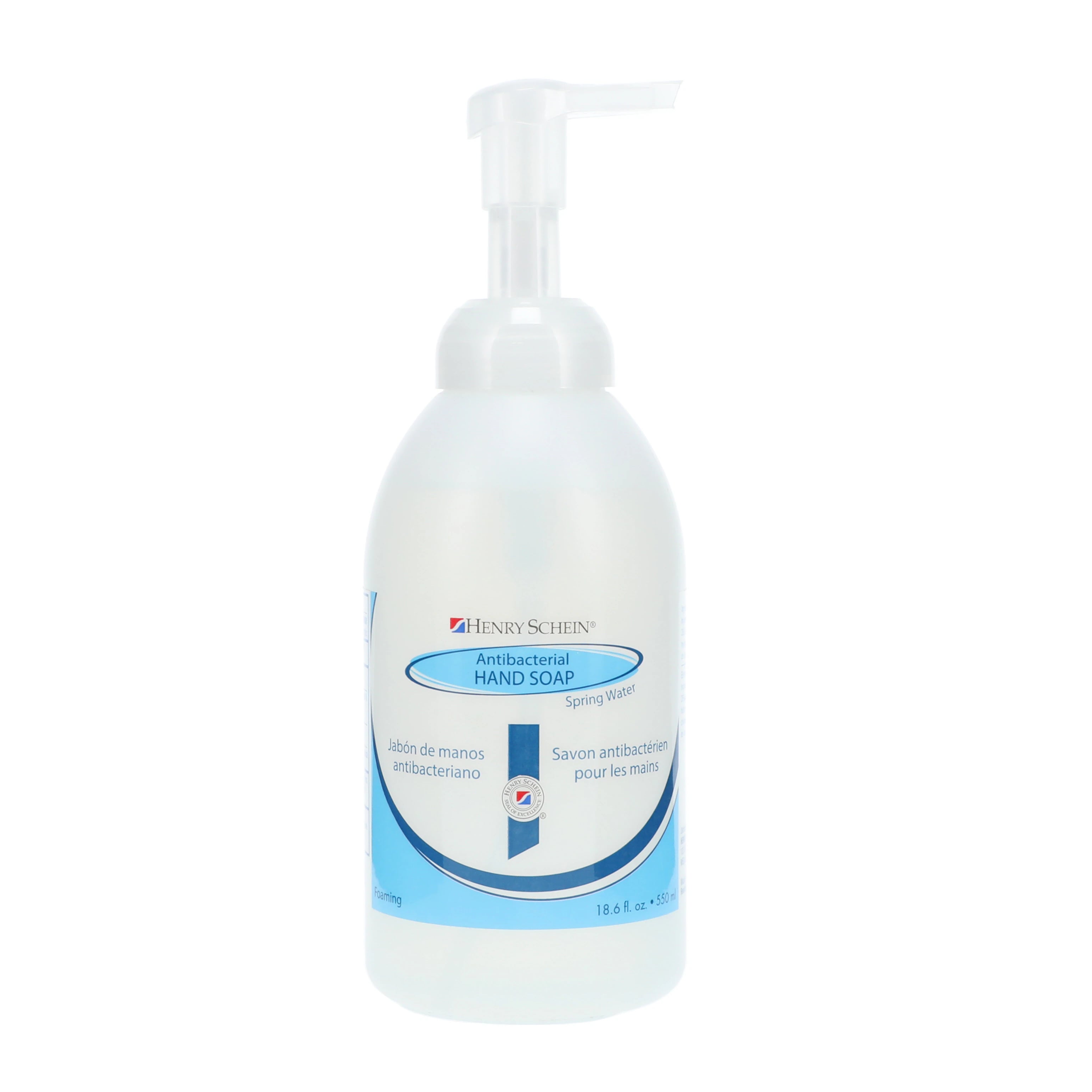 Henry Schein Hand Soap Foaming Antibacterial, 0.2% Triclosan, Spring Water, 18.6 oz Pump Bottle