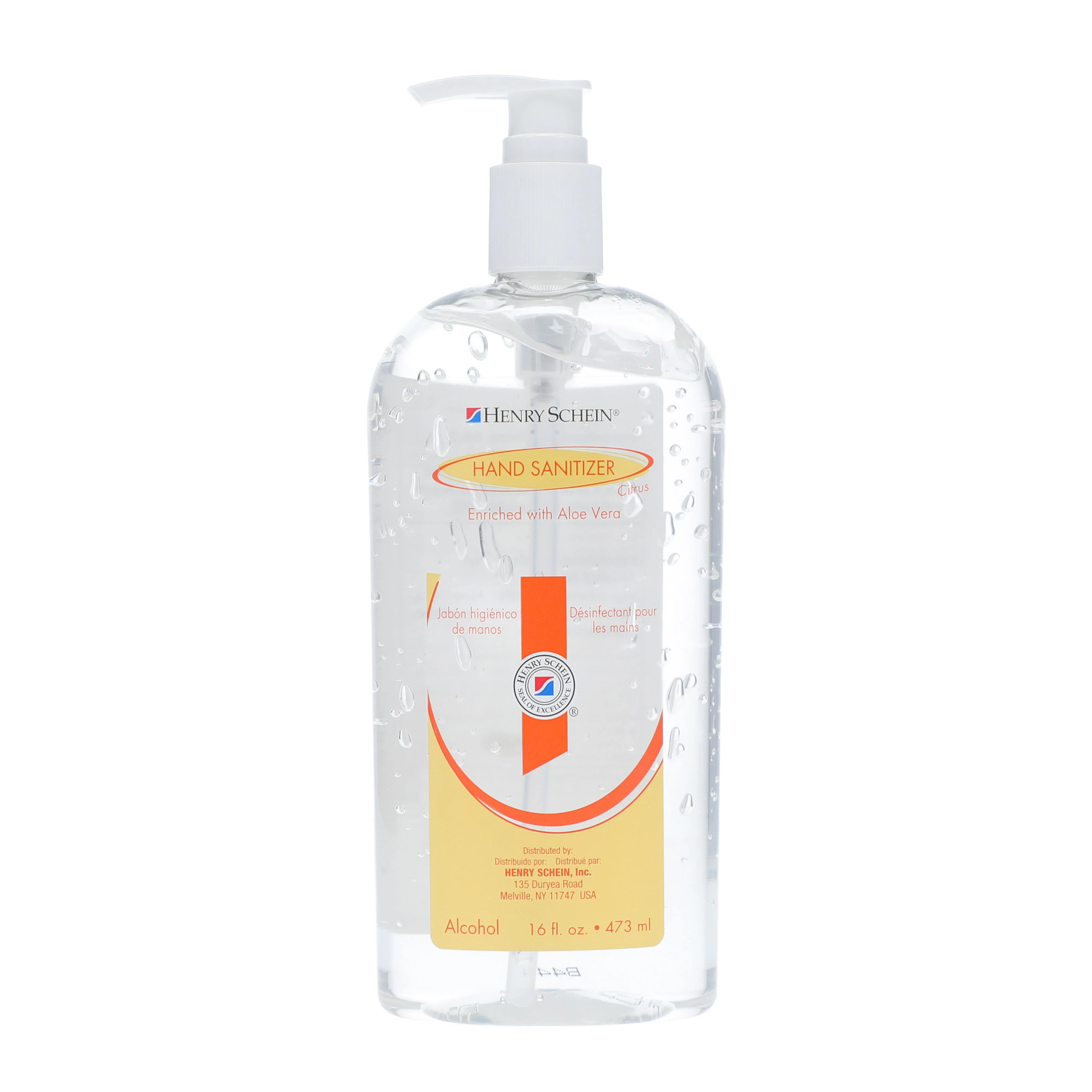 HSI Hand Sanitizer Gel Bottle, 16 oz, 66.5% Ethyl Alcohol, Each