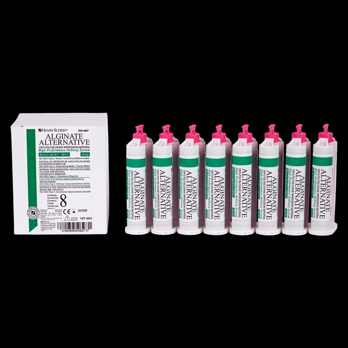 Henry Schein Alginate Alternative Cartridge Dispensing Package, Regular Body, Regular Set, 50 mL, 8/Box