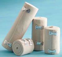Stretch Bandage Elastic Clips, 6" x 4.5 yd, Tan, Non-Sterile, 10/Box